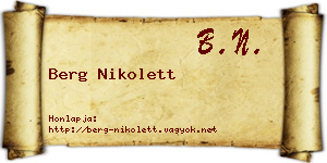 Berg Nikolett névjegykártya